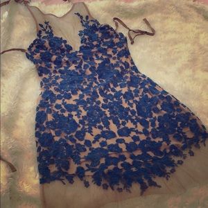 For Love and Lemons LUAU HALTER DRESS-PERIWINKLE